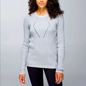 Lululemon "The Sweater The Better " Gray Knit Crew Neck Long Sleeve Sweater s/m